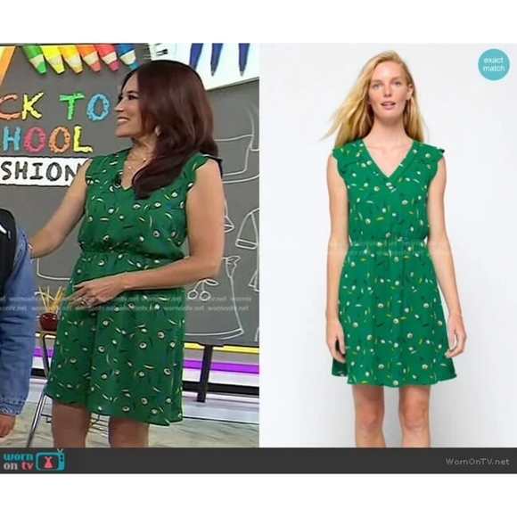 41 Hawthorn Green Floral Midnight Scallop Detail Dress Date Night Stitch Fix - Picture 3 of 9